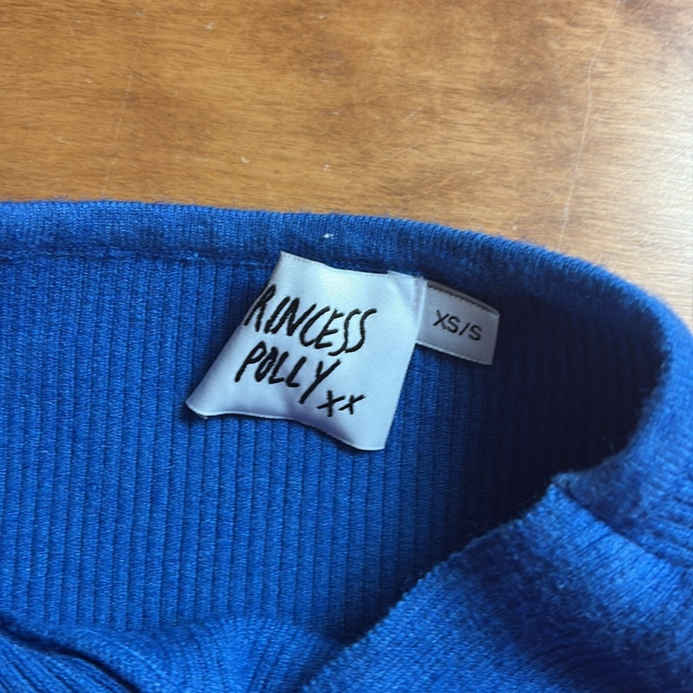 Blue Ribbed Knit Top - Picture 2 of 2